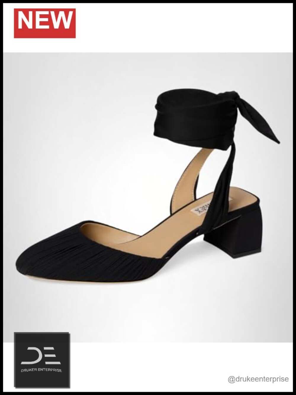 Badgley Mischka Ofelia Women's Silk Leather Lining Block Heel Pumps Round Toe